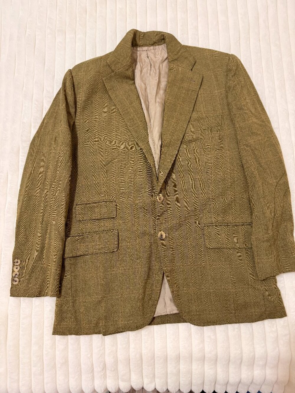 Nino Corvato Vintage 2004 Custom Tailored Olive Plaid Men’s Blazer